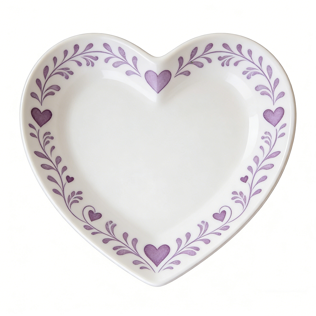 Romantic Purple Heart Ceramic Plate
