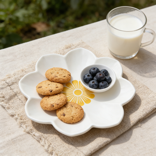 Elegant White Flower Shaped Plate
