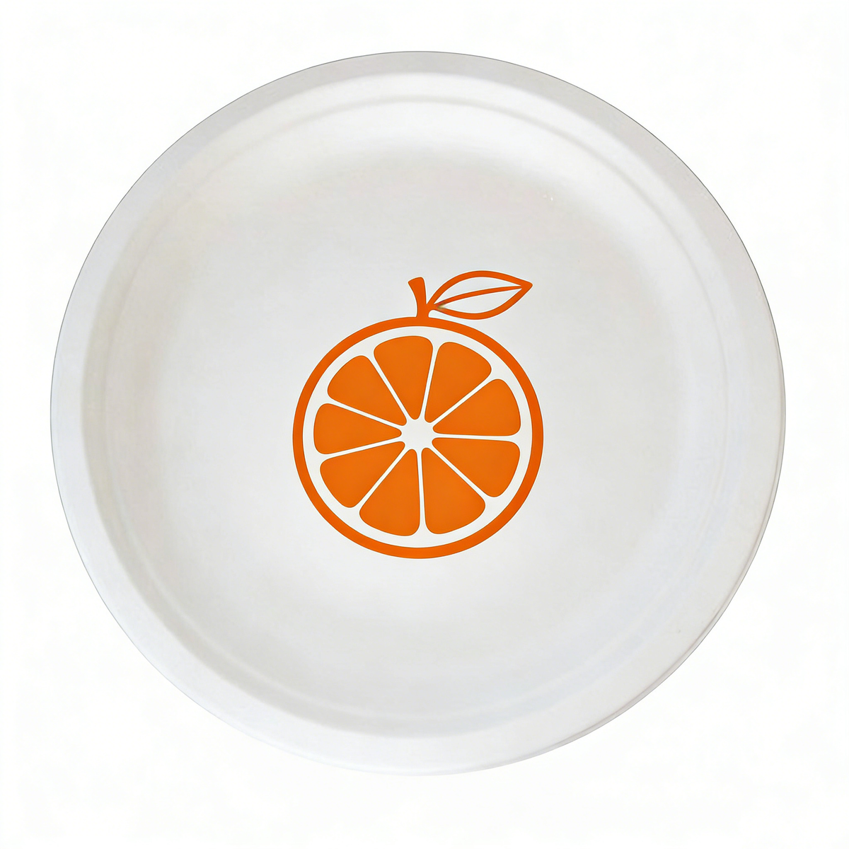 Minimalist Orange Slice Round Plate