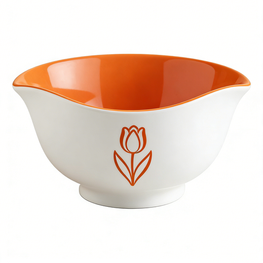 Orange Tulip Ceramic Bowl