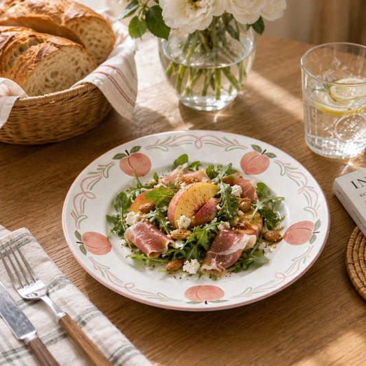 Charming Peach Vine Round Plate